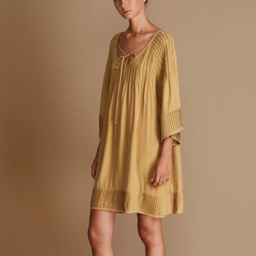 Elegant Tan Mini Dress